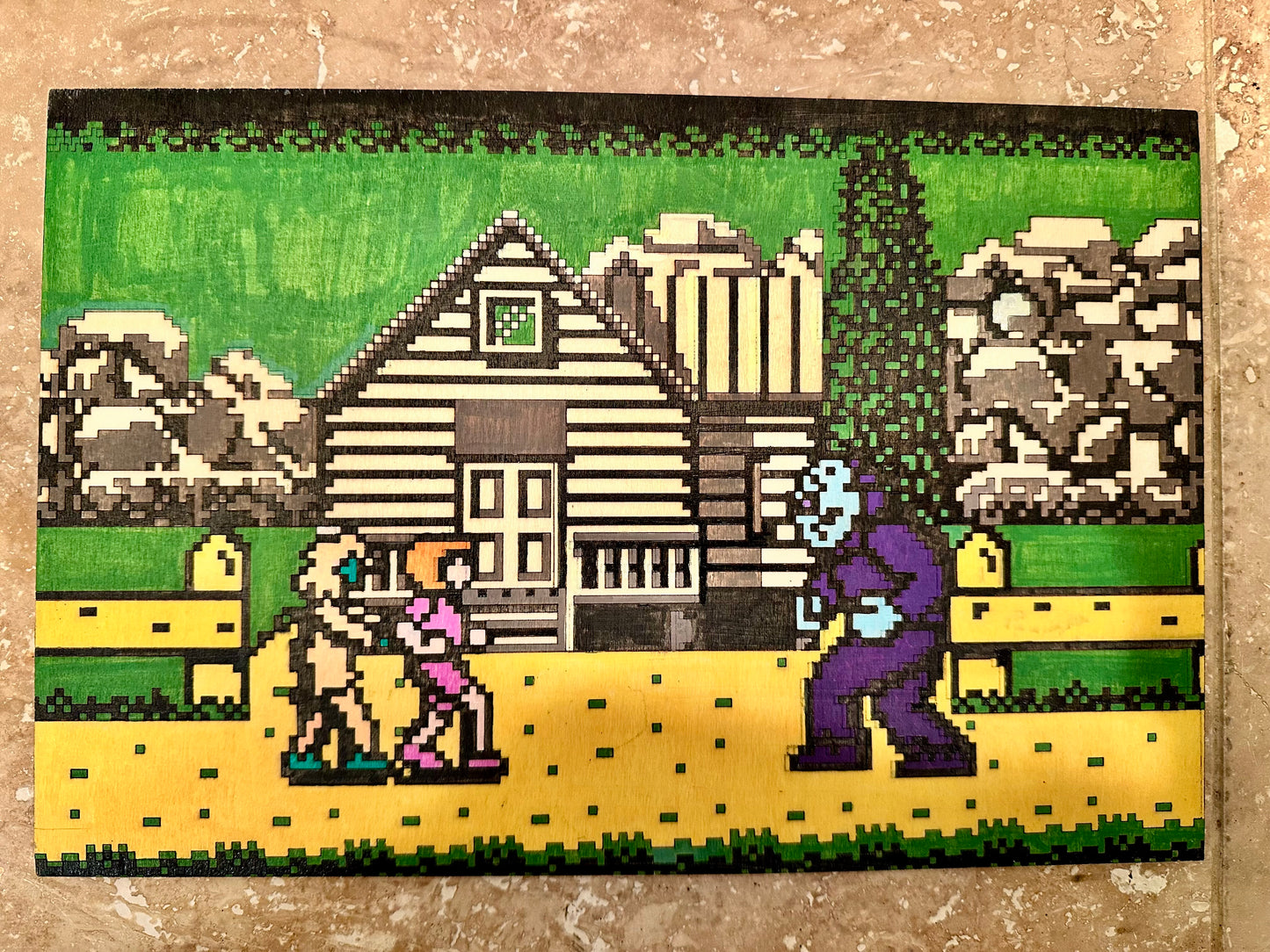 Small Wooden Canvas - Pixel Art Commission - New One of a Kind Piece!