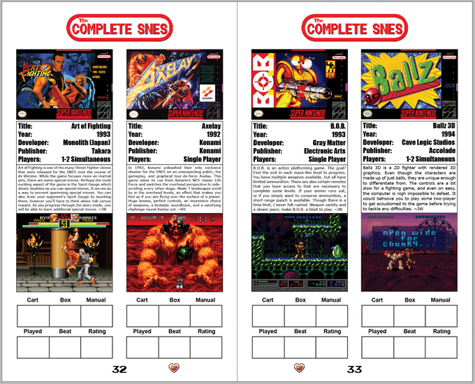 The Complete SNES "Pocket Edition" - 300+ Page Paperback